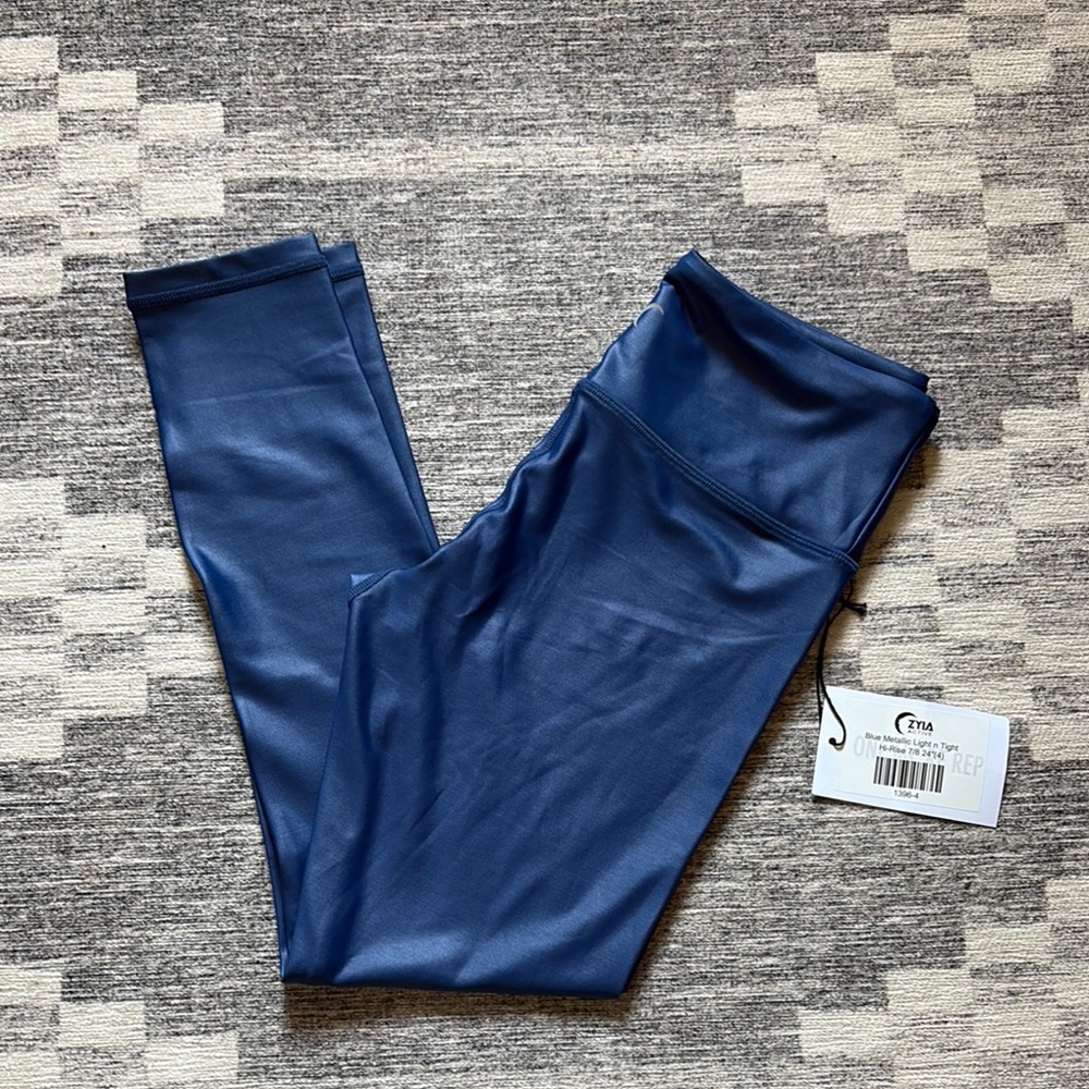 Zyia Active Blue Metallic Leggings
